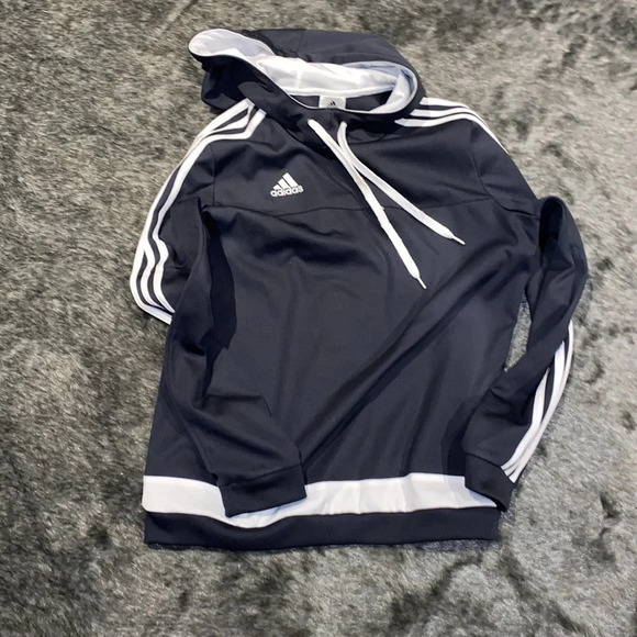 Adidas Climalite grey white kids unisex jersey top Sz M - Picture 4 of 6